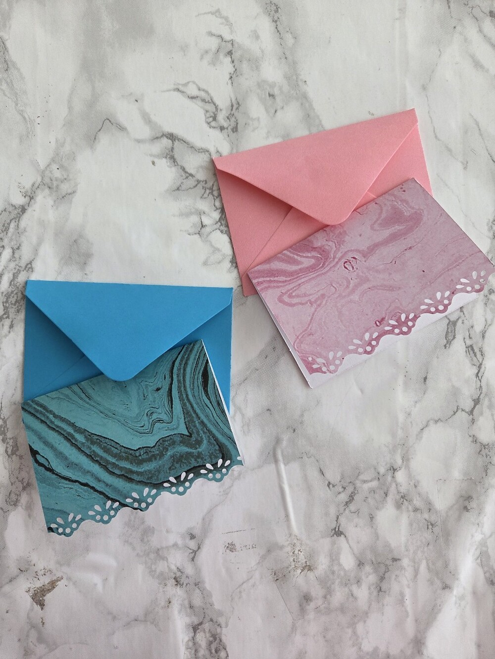 Cards, Envelopes with Matching Thank You Heart Stickers | 68 pc